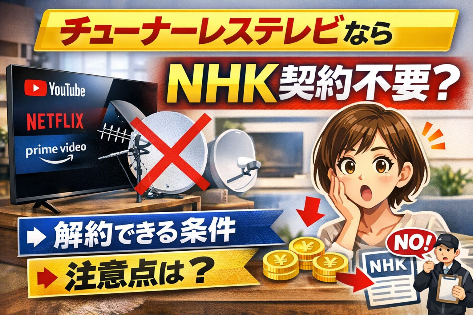 チューナーレステレビとNHK契約